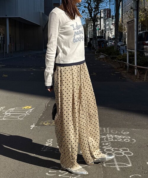 CIAOPANIC（チャオパニック）の「レースポケットドットサテンカーブパンツ（その他パンツ・レディース・グレー/アイボリー/ブラック・0/1）」の9枚目の写真