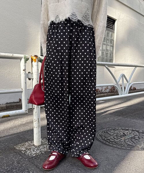 CIAOPANIC（チャオパニック）の「レースポケットドットサテンカーブパンツ（その他パンツ・レディース・グレー/アイボリー/ブラック・0/1）」の6枚目の写真