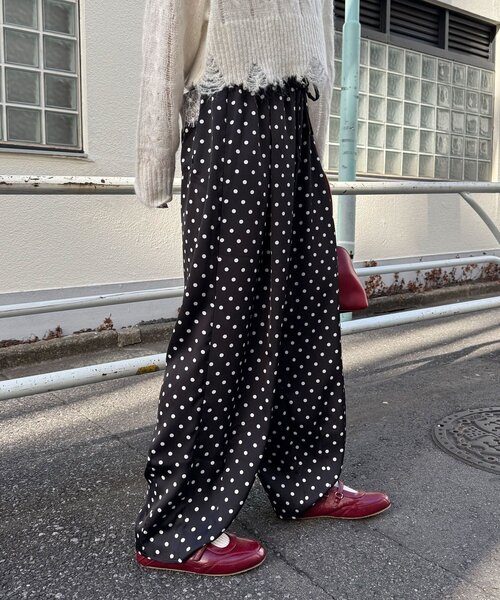 CIAOPANIC（チャオパニック）の「レースポケットドットサテンカーブパンツ（その他パンツ・レディース・グレー/アイボリー/ブラック・0/1）」の5枚目の写真