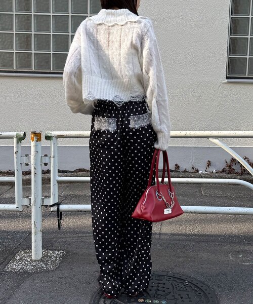 CIAOPANIC（チャオパニック）の「レースポケットドットサテンカーブパンツ（その他パンツ・レディース・グレー/アイボリー/ブラック・0/1）」の20枚目の写真