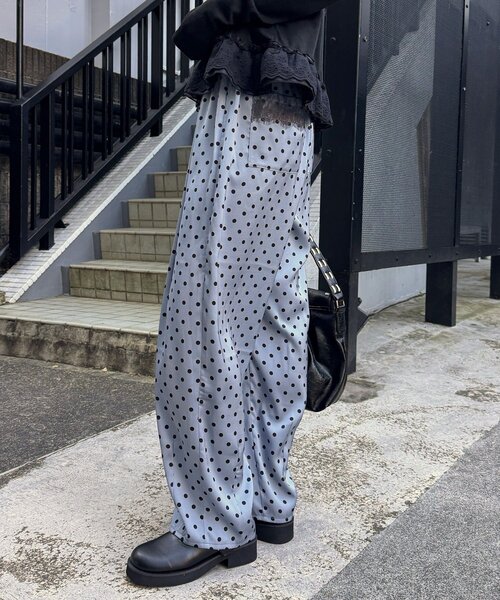 CIAOPANIC（チャオパニック）の「レースポケットドットサテンカーブパンツ（その他パンツ・レディース・グレー/アイボリー/ブラック・0/1）」の18枚目の写真