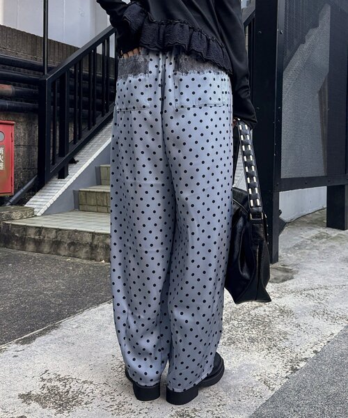 CIAOPANIC（チャオパニック）の「レースポケットドット柄サテンカーブパンツ（その他パンツ・レディース・グレー/アイボリー/ブラック・0/1）」の20枚目の写真