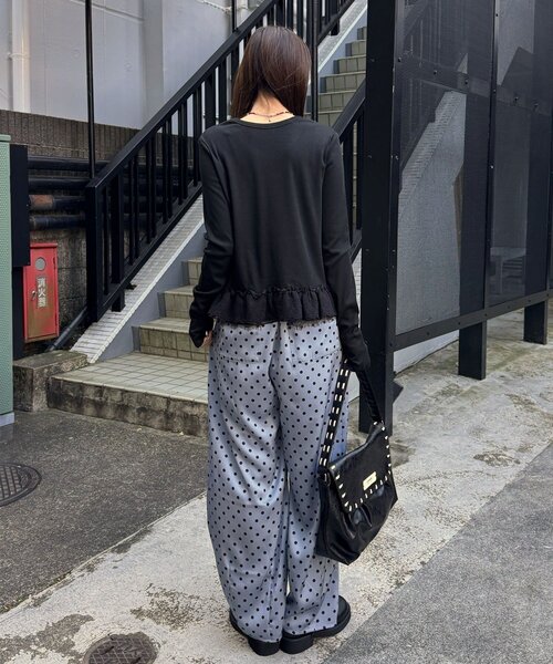 CIAOPANIC（チャオパニック）の「レースポケットドット柄サテンカーブパンツ（その他パンツ・レディース・グレー/アイボリー/ブラック・0/1）」の22枚目の写真