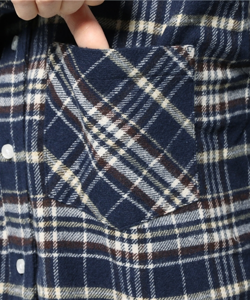 OUTLET（アウトレット）の「【CIAOPANIC TYPY】ネルチェックオーバーシャツ（シャツ/ブラウス・レディース・ネイビー/レッド・ONE）」の8枚目の写真
