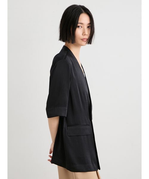 MIESROHE(ミースロエ)の「ヴィンテージサテンハーフスリーブジャケット(テーラードジャケット・レディース・アイボリー/ブラック/ミント・0/1)」の22枚目の写真