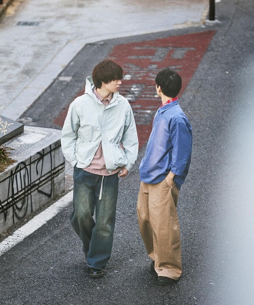 niko and...（ニコアンド）の「2WAYジップパーカー（ナイロンジャケット・メンズ・ブラック/ライトグレー・MEDIUM/BIG(L)）」の3枚目の写真