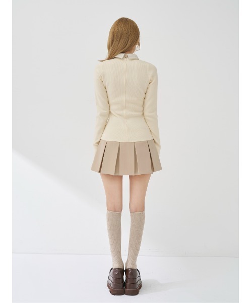 ネクタイシャツドッキングニットミニワンピース　Darich シャツドッキングニットミニワンピース – Darich