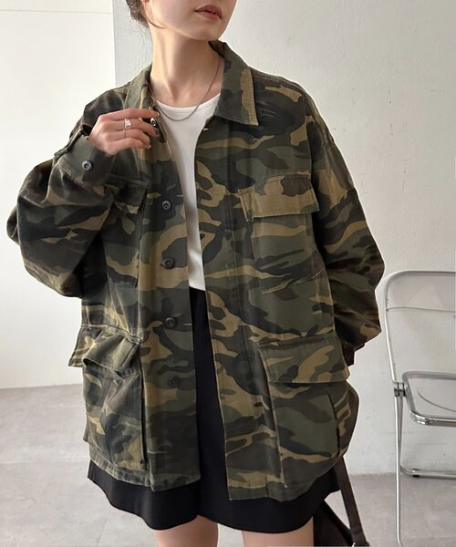 DISCOAT（ディスコート）の「【Enlude】メイサイガラミリタリージャケット《ユニセックス》（ミリタリージャケット・レディース・オリーブ・FREE）」の2枚目の写真
