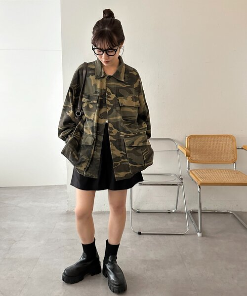 DISCOAT（ディスコート）の「【Enlude】メイサイガラミリタリージャケット《ユニセックス》（ミリタリージャケット・レディース・オリーブ・FREE）」の14枚目の写真