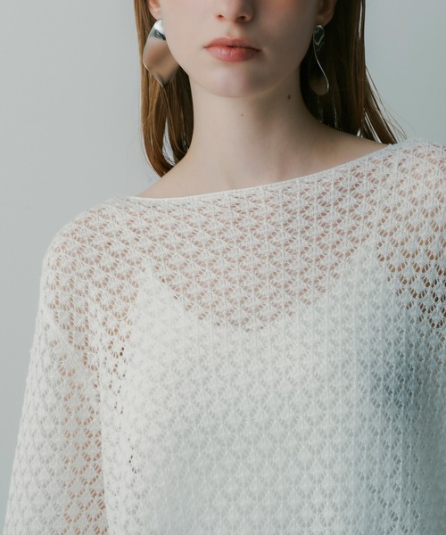 SERENO(セレーノ)の「メッシュニットプルオーバー(ニット/セーター・レディース・ホワイト/ブラック・ONESIZE)」の6枚目の写真