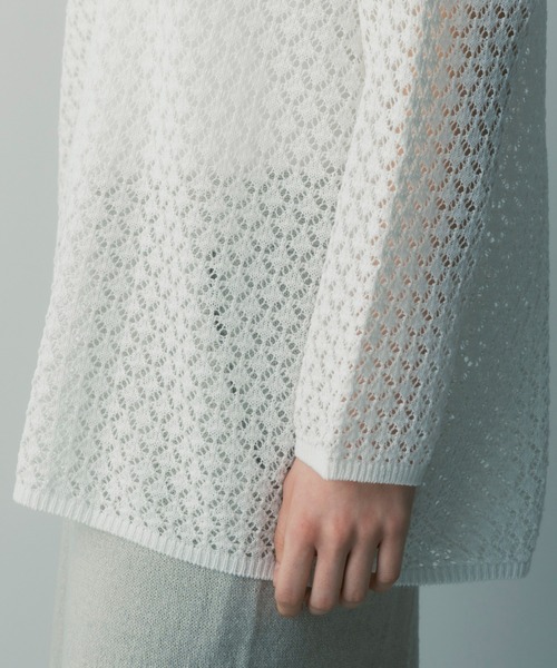 SERENO(セレーノ)の「メッシュニットプルオーバー(ニット/セーター・レディース・ホワイト/ブラック・ONESIZE)」の10枚目の写真