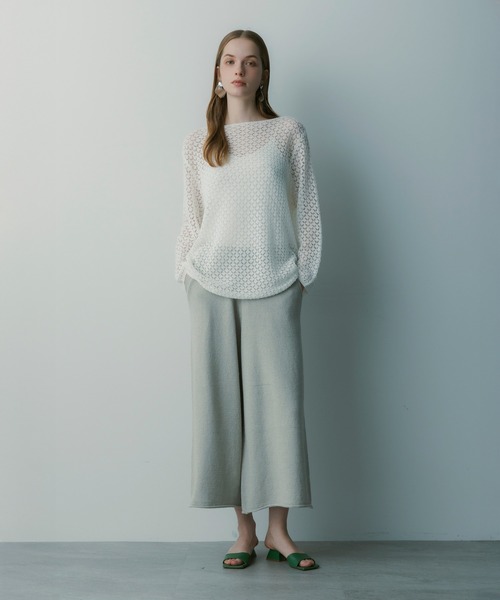 SERENO(セレーノ)の「メッシュニットプルオーバー(ニット/セーター・レディース・ホワイト/ブラック・ONESIZE)」の11枚目の写真