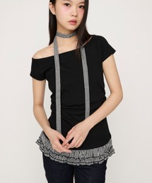 TIE FRILL GATHER TOPS タイフリルギャザートップス 春服 夏服