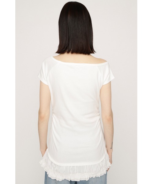 SLY(スライ)の「TIE FRILL GATHER TOPS タイフリルギャザートップス 春服 夏服(Tシャツ/カットソー・レディース・ブラック/ホワイト・FREE)」の12枚目の写真