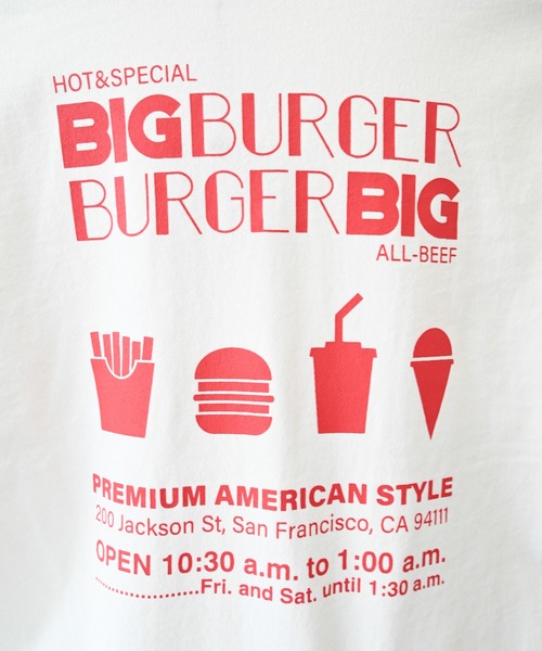 GENERATOR(ジェネレーター)の「GENERATOR/ジェネレーター BIG BURGER Tシャツ(Tシャツ/カットソー・レディース・ピンク/ブラック/ホワイト・F)」の7枚目の写真