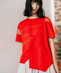 AULA AILA | シアーレイヤードエンブロイダリーラインTシャツ(Tシャツ/カットソー)