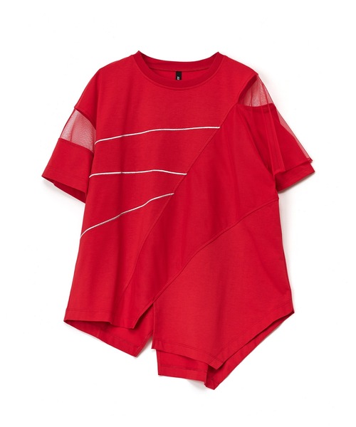 AULA AILA(アウラアイラ)の「シアーレイヤードエンブロイダリーラインTシャツ(Tシャツ/カットソー・レディース・レッド/オフホワイト/ブラック・0)」の21枚目の写真