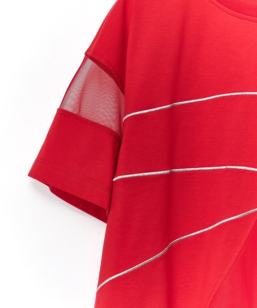 AULA AILA(アウラアイラ)の「シアーレイヤードエンブロイダリーラインTシャツ(Tシャツ/カットソー・レディース・レッド/オフホワイト/ブラック・0)」の17枚目の写真