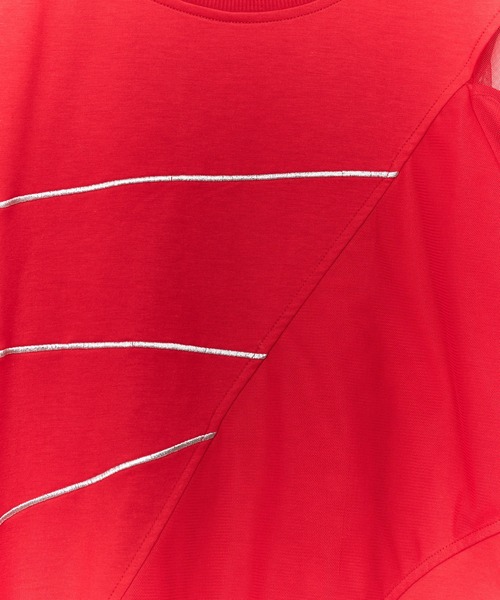 AULA AILA(アウラアイラ)の「シアーレイヤードエンブロイダリーラインTシャツ(Tシャツ/カットソー・レディース・レッド/オフホワイト/ブラック・0)」の19枚目の写真
