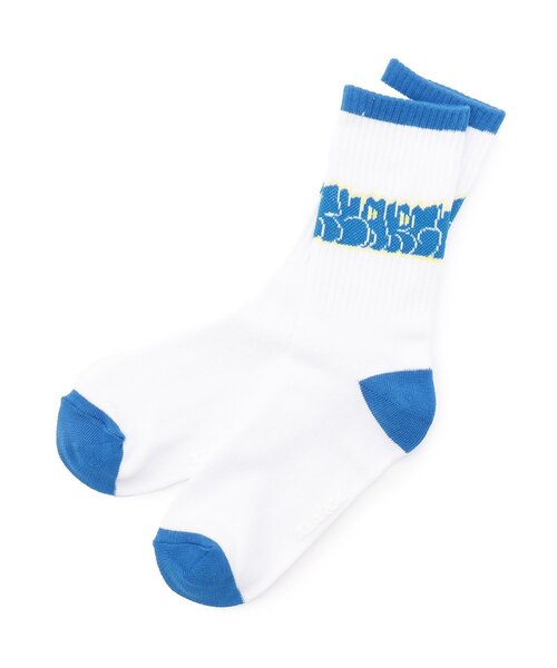 XLARGE KIDS（エクストララージキッズ）の「【人気商品再入荷】【直営店で取り扱い無し】グラフィティロゴクルーソックス（ソックス/靴下・キッズ・ブラック/ホワイト/オレンジ・15-17cm/13-15cm/17-19cm/19-21cm）」の2枚目の写真