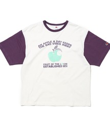 【FRUIT OF THE LOOM】19/-スラブ天竺Tシャツ4 / フルーツオブザルーム 半袖 リンゴ&メッセージ Tシャツ