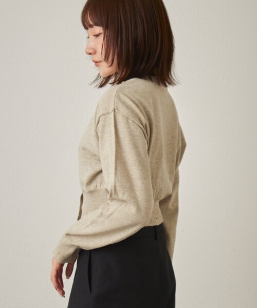 mline（エムライン）の「[mline]メランジ コンパクトニット（カーディガン/ボレロ・レディース・ネイビー/ベージュ/グリーン・FREE）」の20枚目の写真