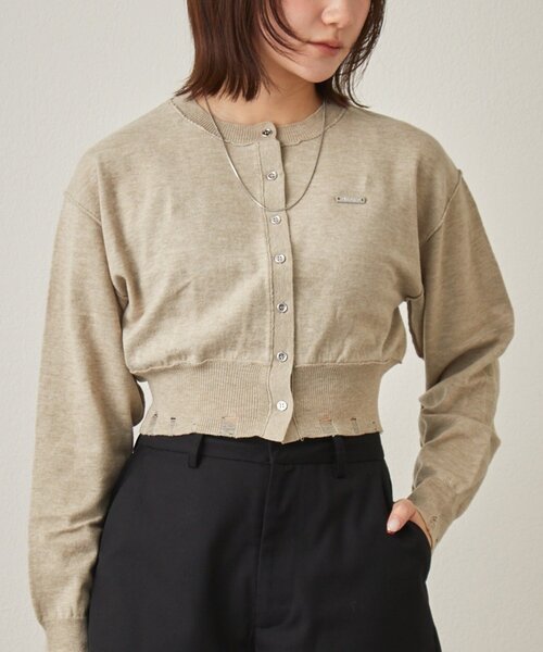 mline（エムライン）の「[mline]メランジ コンパクトニット（カーディガン/ボレロ・レディース・ネイビー/ベージュ/グリーン・FREE）」の19枚目の写真