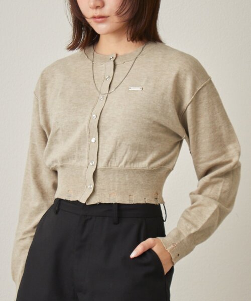 mline（エムライン）の「[mline]メランジ コンパクトニット（カーディガン/ボレロ・レディース・ネイビー/ベージュ/グリーン・FREE）」の18枚目の写真