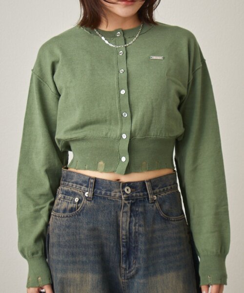 mline（エムライン）の「[mline]メランジ コンパクトニット（カーディガン/ボレロ・レディース・ネイビー/ベージュ/グリーン・FREE）」の13枚目の写真