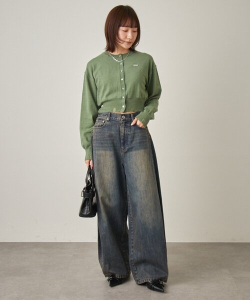 mline（エムライン）の「[mline]メランジ コンパクトニット（カーディガン/ボレロ・レディース・ネイビー/ベージュ/グリーン・FREE）」の9枚目の写真