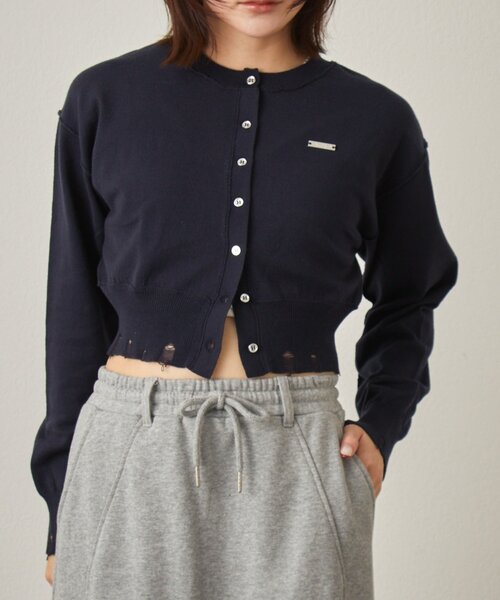 mline（エムライン）の「[mline]メランジ コンパクトニット（カーディガン/ボレロ・レディース・ネイビー/ベージュ/グリーン・FREE）」の8枚目の写真