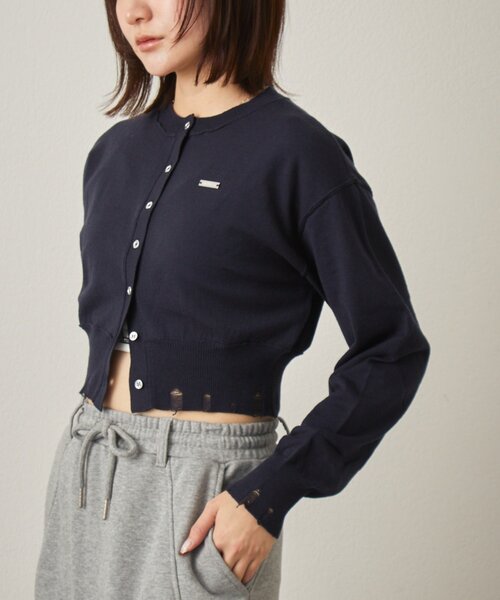 mline（エムライン）の「[mline]メランジ コンパクトニット（カーディガン/ボレロ・レディース・ネイビー/ベージュ/グリーン・FREE）」の7枚目の写真