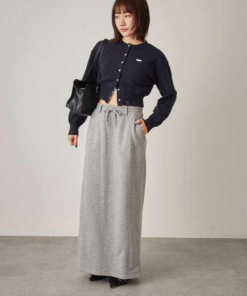 mline（エムライン）の「[mline]メランジ コンパクトニット（カーディガン/ボレロ・レディース・ネイビー/ベージュ/グリーン・FREE）」の4枚目の写真