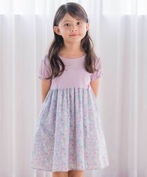 Tartine et Chocolat | 【日本製】【お揃い】リバティ(leontyne dream)プリントタナローン フライス切り替えワンピース(90~140cm)(ワンピース)