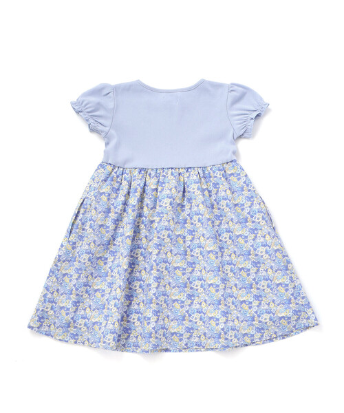 Tartine et Chocolat（タルティーヌエショコラ）の「【日本製】【お揃い】リバティ(leontyne dream)プリントタナローン フライス切り替えワンピース(90~140cm)（ワンピース・キッズ・パープル系その他/ブルー系その他・140cm/130cm/120cm/110cm）」の10枚目の写真