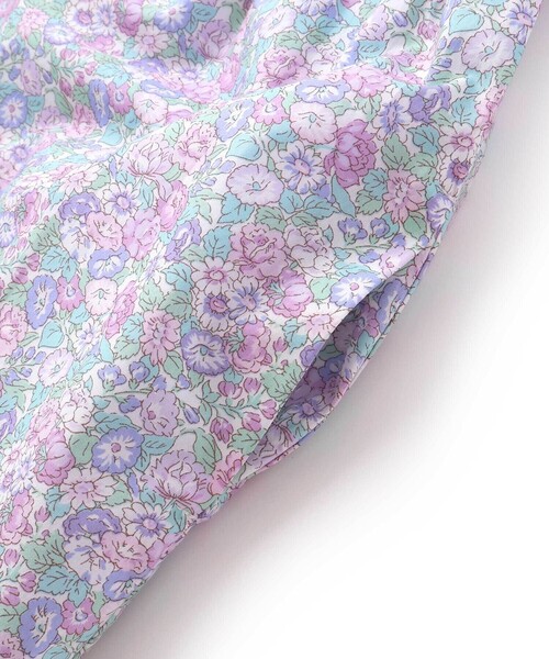 Tartine et Chocolat（タルティーヌエショコラ）の「【日本製】【お揃い】リバティ(leontyne dream)プリントタナローン フライス切り替えワンピース(90~140cm)（ワンピース・キッズ・パープル系その他/ブルー系その他・140cm/130cm/120cm/110cm）」の17枚目の写真