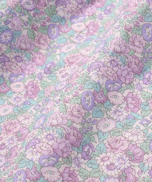 Tartine et Chocolat（タルティーヌエショコラ）の「【日本製】【お揃い】リバティ(leontyne dream)プリントタナローン フライス切り替えワンピース(90~140cm)（ワンピース・キッズ・パープル系その他/ブルー系その他・140cm/130cm/120cm/110cm）」の18枚目の写真