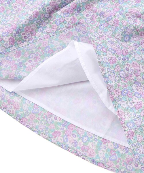 Tartine et Chocolat（タルティーヌエショコラ）の「【日本製】【お揃い】リバティ(leontyne dream)プリントタナローン フライス切り替えワンピース(90~140cm)（ワンピース・キッズ・パープル系その他/ブルー系その他・140cm/130cm/120cm/110cm）」の19枚目の写真