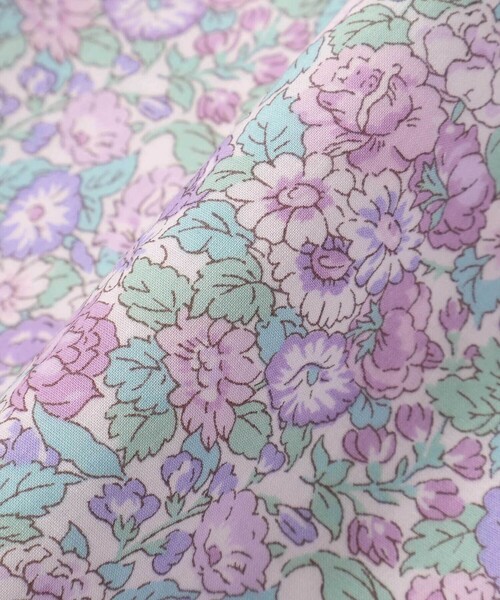 Tartine et Chocolat（タルティーヌエショコラ）の「【日本製】【お揃い】リバティ(leontyne dream)プリントタナローン フライス切り替えワンピース(90~140cm)（ワンピース・キッズ・パープル系その他/ブルー系その他・140cm/130cm/120cm/110cm）」の21枚目の写真