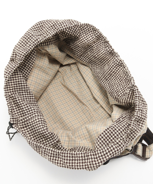 PULP/417EDIFICE（パルプフォーワンセブンエディフィス）の「This Uniform / ディス ユニフォーム BROWN CHECK LARGE SLING BAG（ショルダーバッグ・メンズ・ブラウン・FREE）」の5枚目の写真