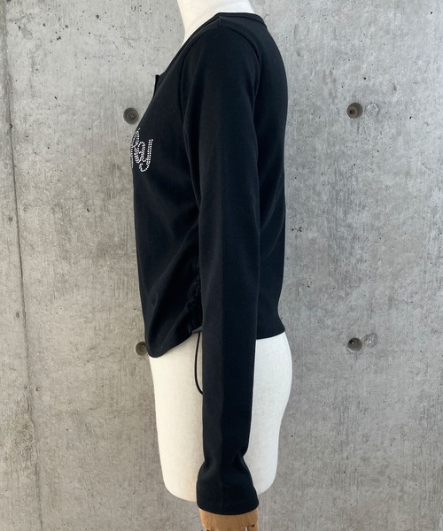 GLAMOROUS JANE(グラマラスジェーン)の「サイドドロストヘンリーネックショート丈ロンT(Tシャツ/カットソー・レディース・レッド/ブラック/グレー/オフホワイト・FREE)」の8枚目の写真
