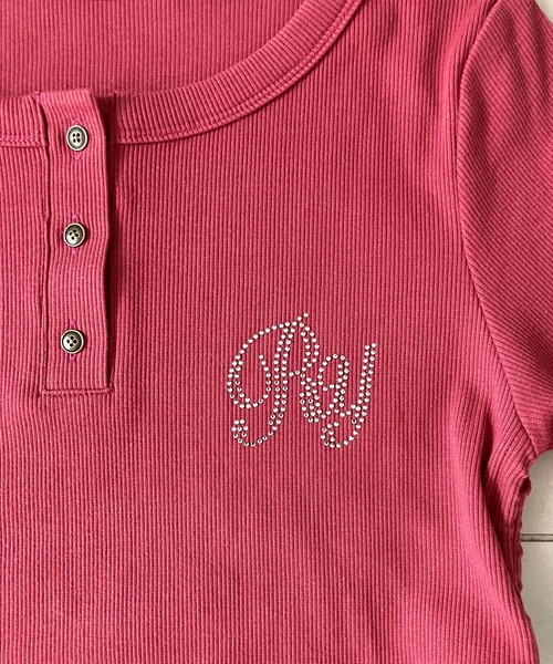 GLAMOROUS JANE(グラマラスジェーン)の「サイドドロストヘンリーネックショート丈ロンT(Tシャツ/カットソー・レディース・レッド/ブラック/グレー/オフホワイト・FREE)」の21枚目の写真