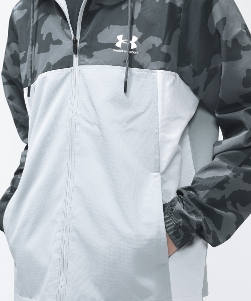 UNDER ARMOUR（アンダーアーマー）の「アンダーアーマー  UAメッシュ ライナー ノベルティ ジャケット（ナイロンジャケット・メンズ・サンドグレー/チャコールグレー・3L/LL/L/M/S）」の8枚目の写真