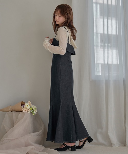 mideal(マイディール)の「denim mermaid cami onepiece / デニムマーメイドキャミワンピース(ワンピース・レディース・グレー/ブラック/インディゴブルー・FREE)」の19枚目の写真