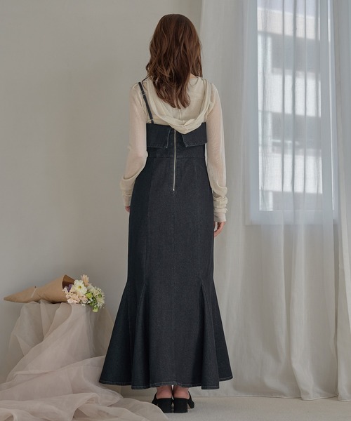 mideal(マイディール)の「denim mermaid cami onepiece / デニムマーメイドキャミワンピース(ワンピース・レディース・グレー/ブラック/インディゴブルー・FREE)」の20枚目の写真