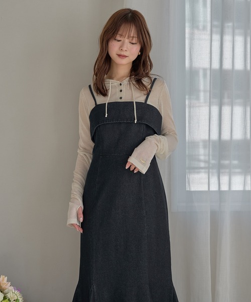 mideal(マイディール)の「denim mermaid cami onepiece / デニムマーメイドキャミワンピース(ワンピース・レディース・グレー/ブラック/インディゴブルー・FREE)」の22枚目の写真