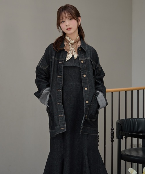 mideal(マイディール)の「denim mermaid cami onepiece / デニムマーメイドキャミワンピース(ワンピース・レディース・グレー/ブラック/インディゴブルー・FREE)」の16枚目の写真