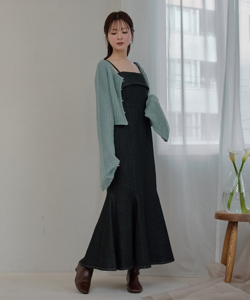 mideal(マイディール)の「denim mermaid cami onepiece / デニムマーメイドキャミワンピース(ワンピース・レディース・グレー/ブラック/インディゴブルー・FREE)」の7枚目の写真