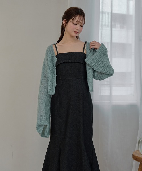 mideal(マイディール)の「denim mermaid cami onepiece / デニムマーメイドキャミワンピース(ワンピース・レディース・グレー/ブラック/インディゴブルー・FREE)」の8枚目の写真