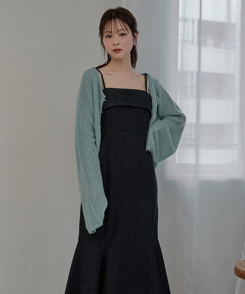mideal(マイディール)の「denim mermaid cami onepiece / デニムマーメイドキャミワンピース(ワンピース・レディース・グレー/ブラック/インディゴブルー・FREE)」の9枚目の写真